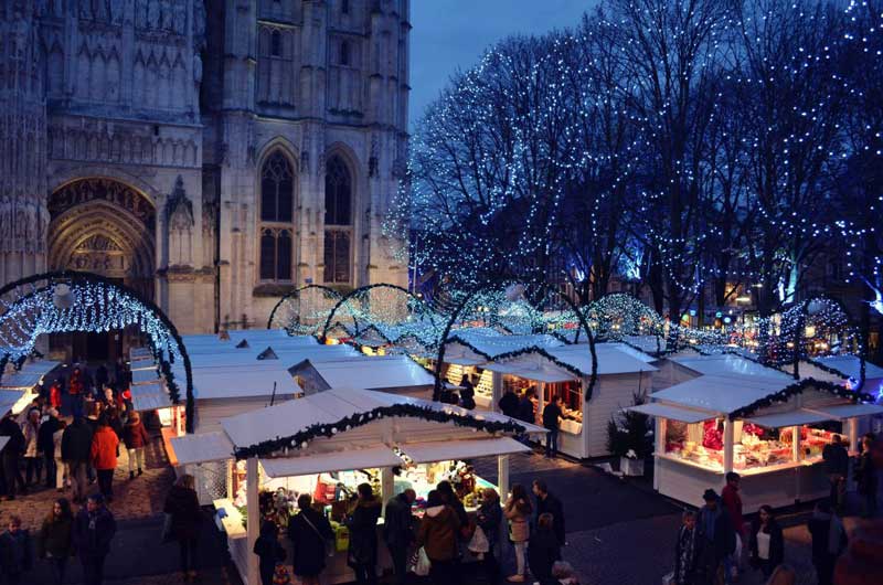 Rouen Christmas market by the Cathedral